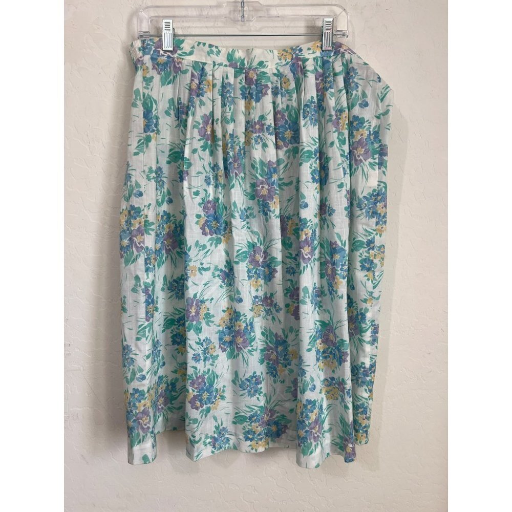 Diversity Essentials Sz 14P Elastic Waist Pull On Skirt Floral Pattern Lightweig
